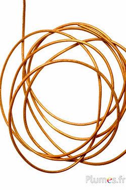 Lacet en cuir - épaisseur 2 mm - bronze